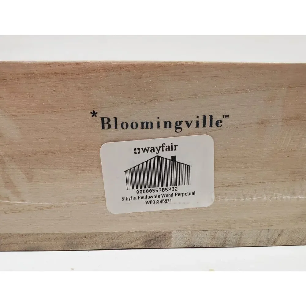 Bloomingville Sybillia Paulownia Wood Perpetual Calendar Sealed